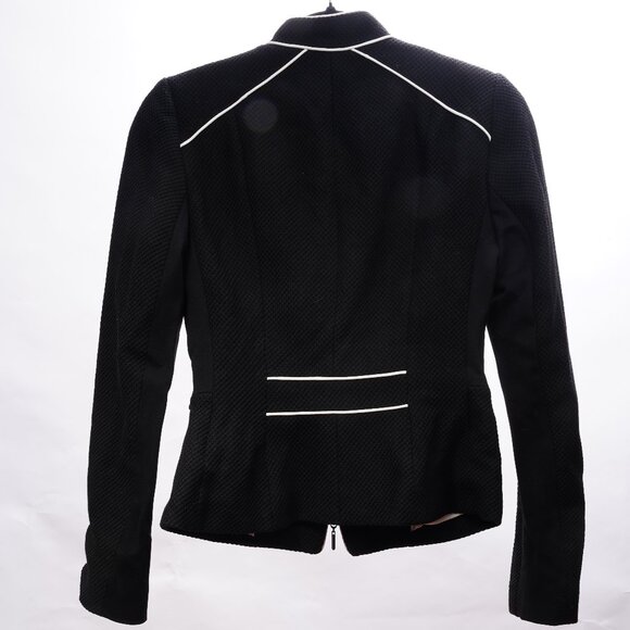 White House Black market jacket black with white piping size 0 NWOT - Picture 2 of 3